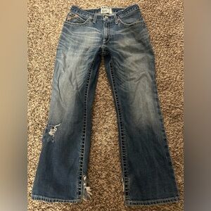 Ariat M4 Jeans Mens 32x30 Relaxed Boot Cut Blue Demin Distressed